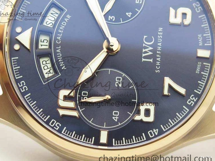 MIROTIME 0302 Big Pilot Real PR IW502701 RG YLF 1:1 Best Edition Blue Dial On Calfskin Strap A Classic 7225
